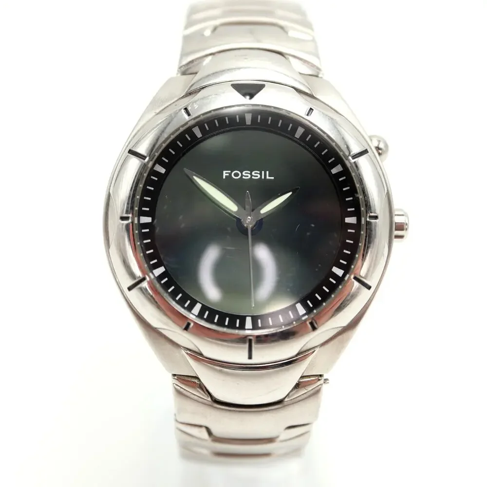 Fossil Men's Big Tic Watch 40mm Blue Kaleido LCD Changing AM-3537 w New Battery